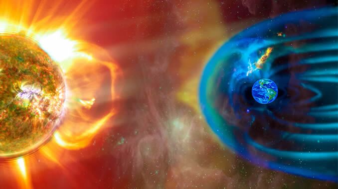Sonne und Magnetfeld der Erde